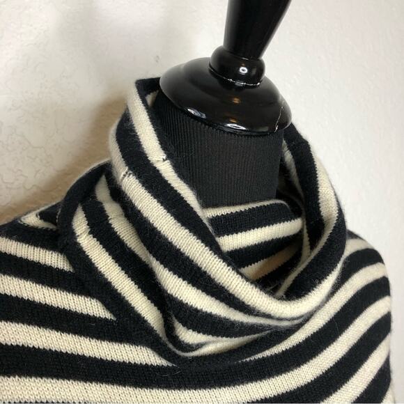 KnitWit black and cream striped sleeveless cashmere sweater tunic size Small - Picture 5 of 16